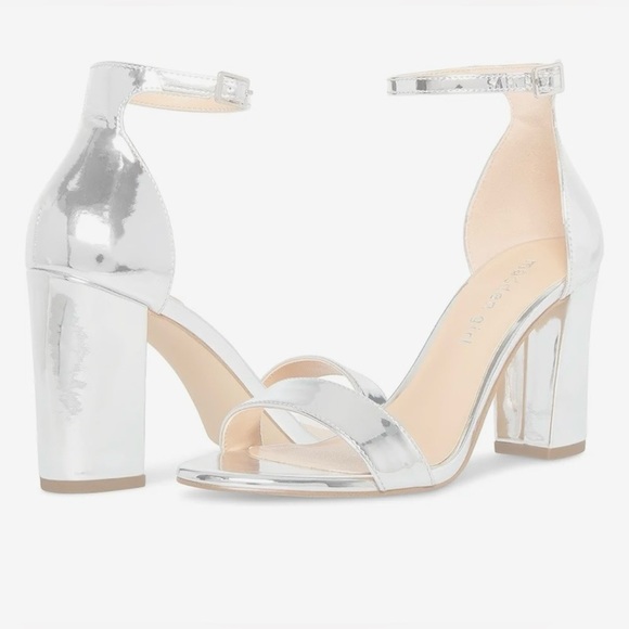 Madden Girl Shoes - Madden Girl Beella shiny silver heels, size 8, NWOT